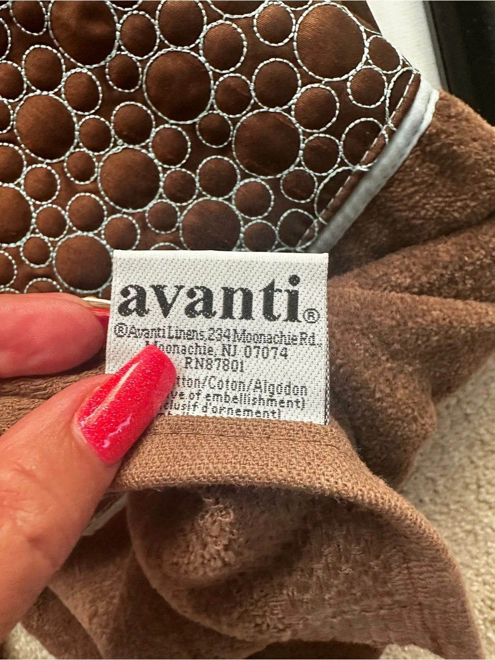 Avanti Premier Meadowland 6-Pc Towel Set - Java Brown & Blue (Shower Curtain Ava